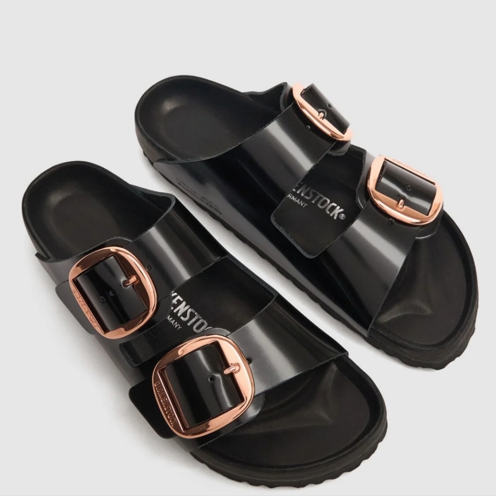 New BIRKENSTOCK Arizona Big Buckle patent sandals Size 37